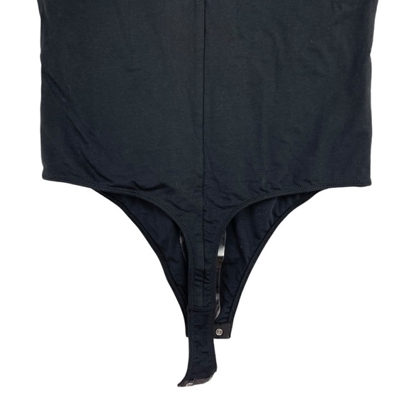 New Everlane The Short-Sleeve Crew Neck Bodysuit Black Thong Size Small - Picture 13 of 14